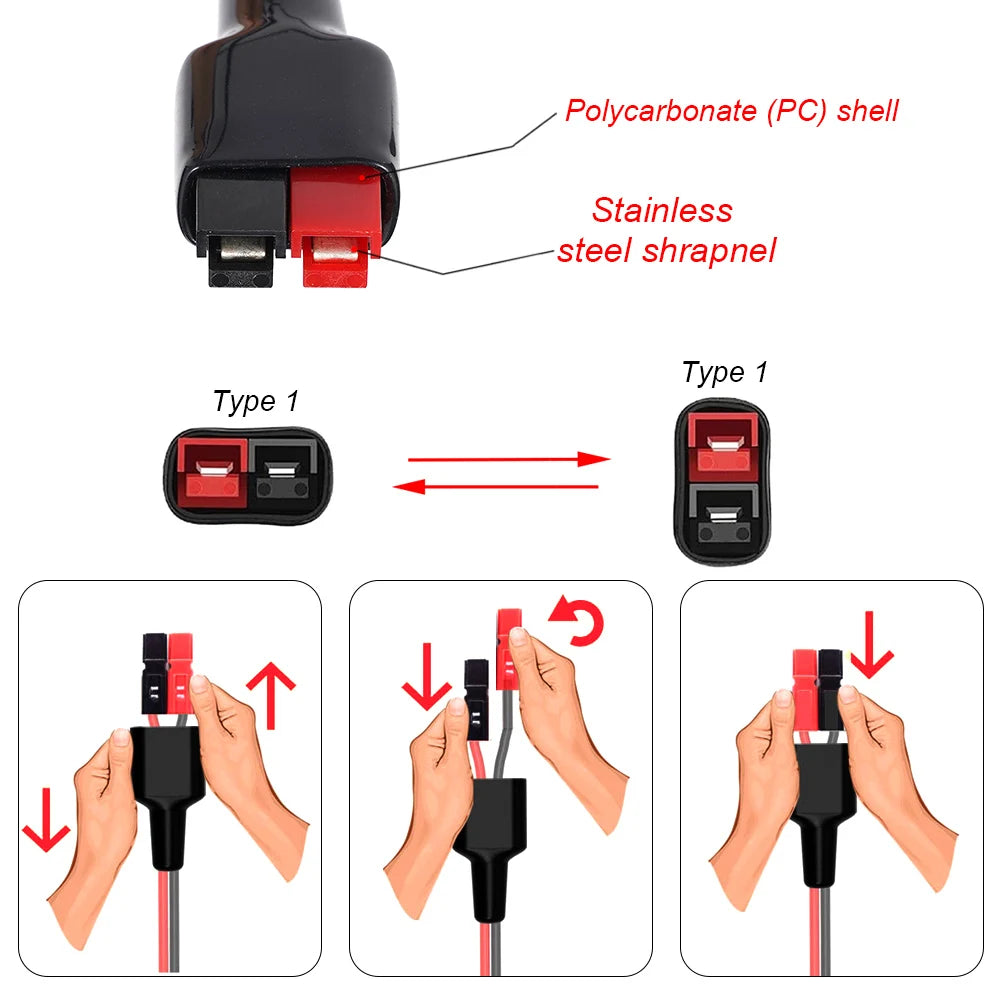 4 in 1 Solar Connector to XT60/DC5521/DC7909 Solar Panel Extension Cable Splitter 12AWG Power Cord Energy Storage Charging Cable