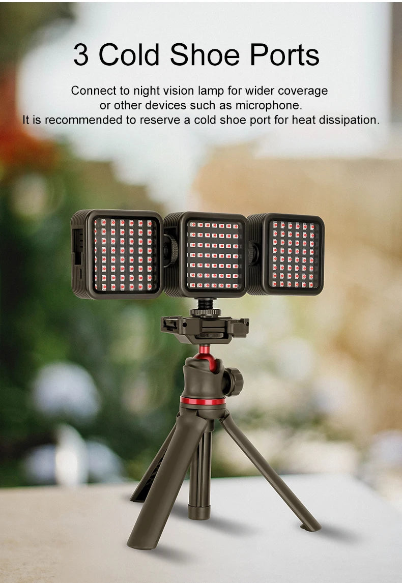 IR Infrared Fill Lights Photography Night Vision Ordro On-Camera Video Lamp 56pcs LED Beads for IR DSLR Digital Camcorder Camera