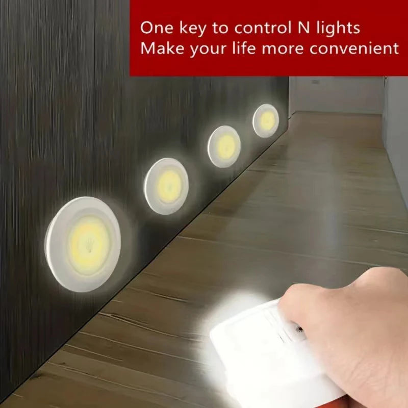 Dimmable LED Under Cabinet Light with Remote Control Battery Operated LED Closets Lights Wardrobe Bathroom Lighting Night Light