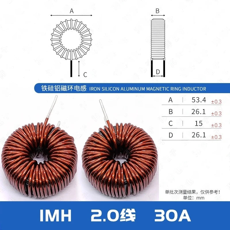 1pcs 47mm Iron Silicon Aluminum 1/1.5/2/3/4 Mh 184125 Charging Pile Pfc Lc Filter Inductor Dc-dc