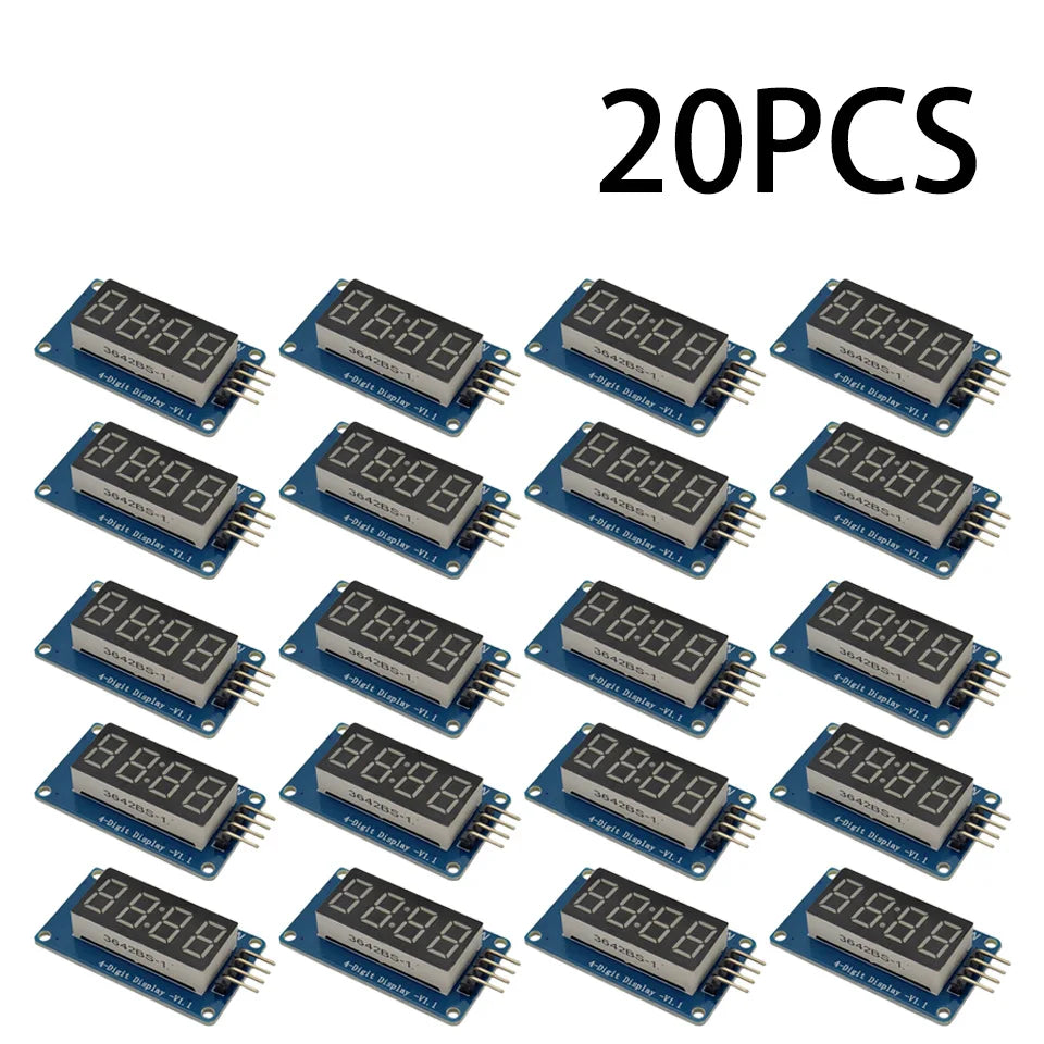 1-50PCS TM1637 LED Display Module For Arduino 7 Segment 4 Bits 0.36Inch Clock RED Anode Tube Four Serial Driver Board Pack
