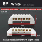 Blue Green White Bridge Design Zero Line 4-12 Pole Screw Brass Copper Grounding Strip Terminal Block Connector Earth And Neutral