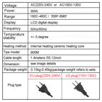 80W Digital Electric Soldering Iron Set Kit 220V 110V Temperature  Adjustable LCD Display Solder Welding Iron Tool Tips