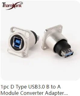 1pc Metal Round/D Type Module RJ45 CAT6&USB 2.0/3.0&Type C&HDMI-Jack Socket Through Network Panel Mounting Electronic Connector