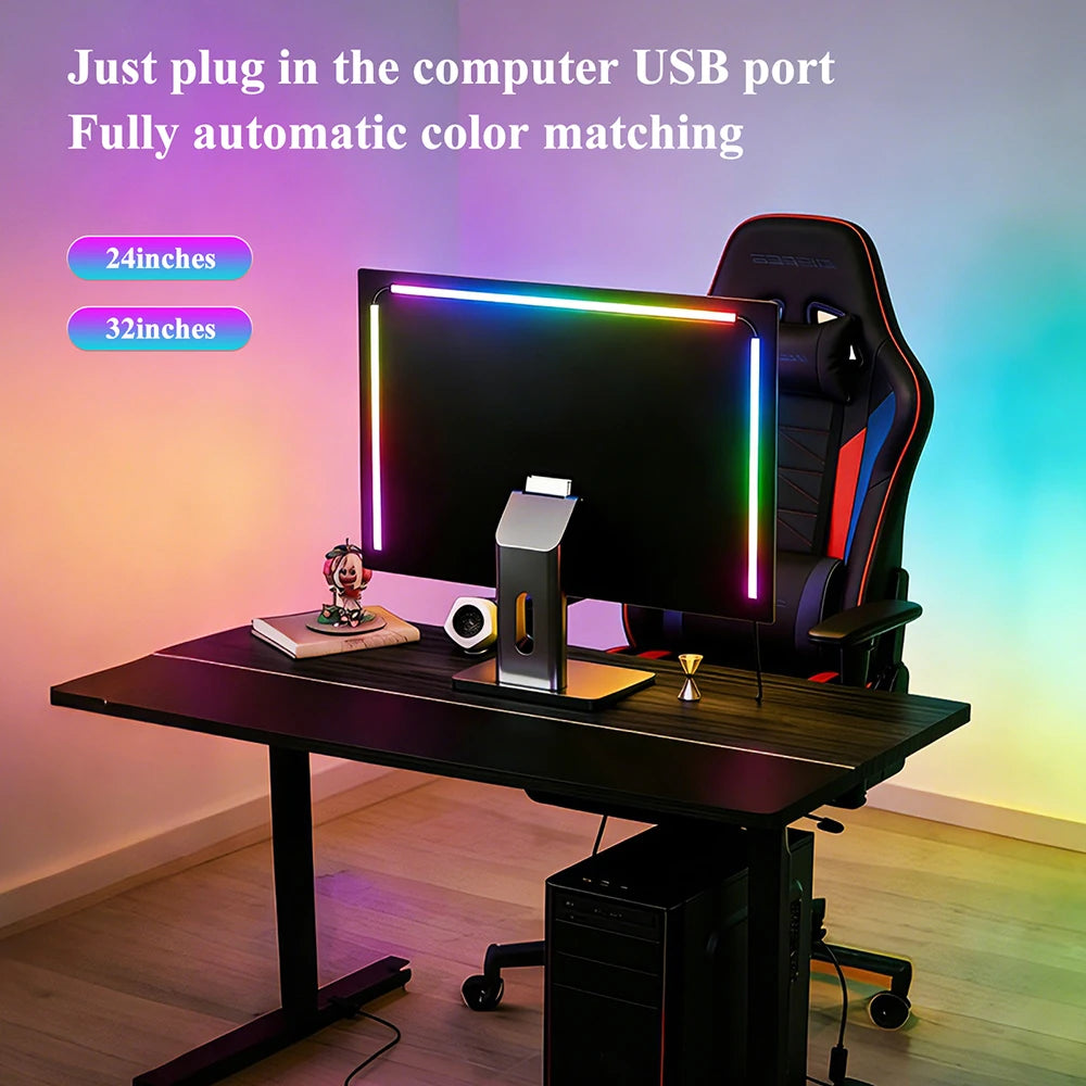 RGB Screen Backlight Strip Light 5V USB Bluetooth 24Keys Remote Kit Music Sycn Atmosphere APP Dreamy for Party Gaming Room Decor
