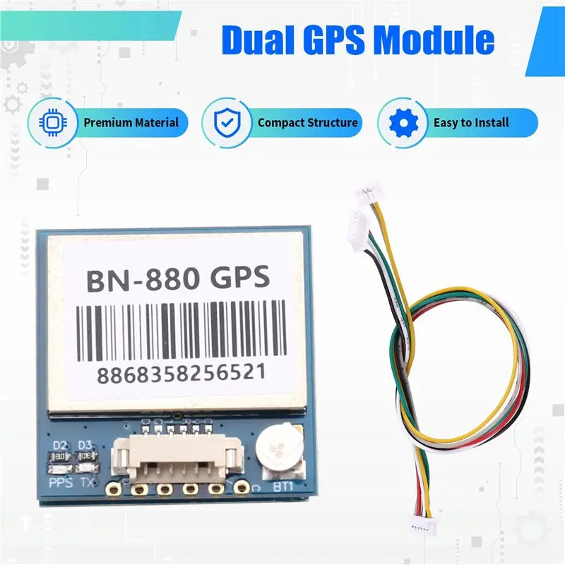 Y43A-2X BN-880 GNSS Dual GPS Module With QMC5883L Compass For AMP2.6/PIX-HAWK Flight Controller