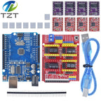 TZTUNO R3 With USB Cable + CNC Shield V3 Engraving Machine 3D Printe+ 4pcs DRV8825 Or A4988 Driver Expansion Board For Arduino