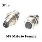 M12 A Code 5Pin Male to Female Converter IP67 Shielded Bulkhead Feedthrough Panel Mount Connector Receptacle 60V 4A for NMEA2000