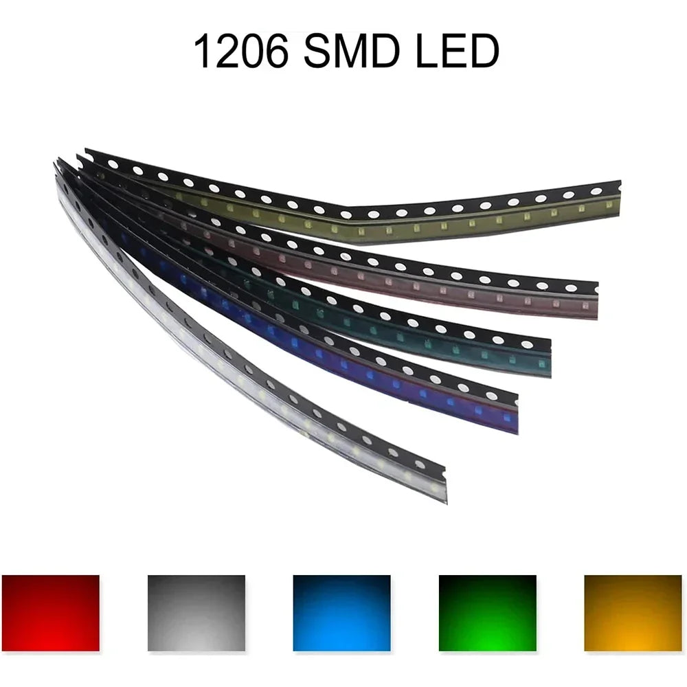100PCS 1206 SMD LED Kit Super Bright Bulb Light for DIY Electronic Components