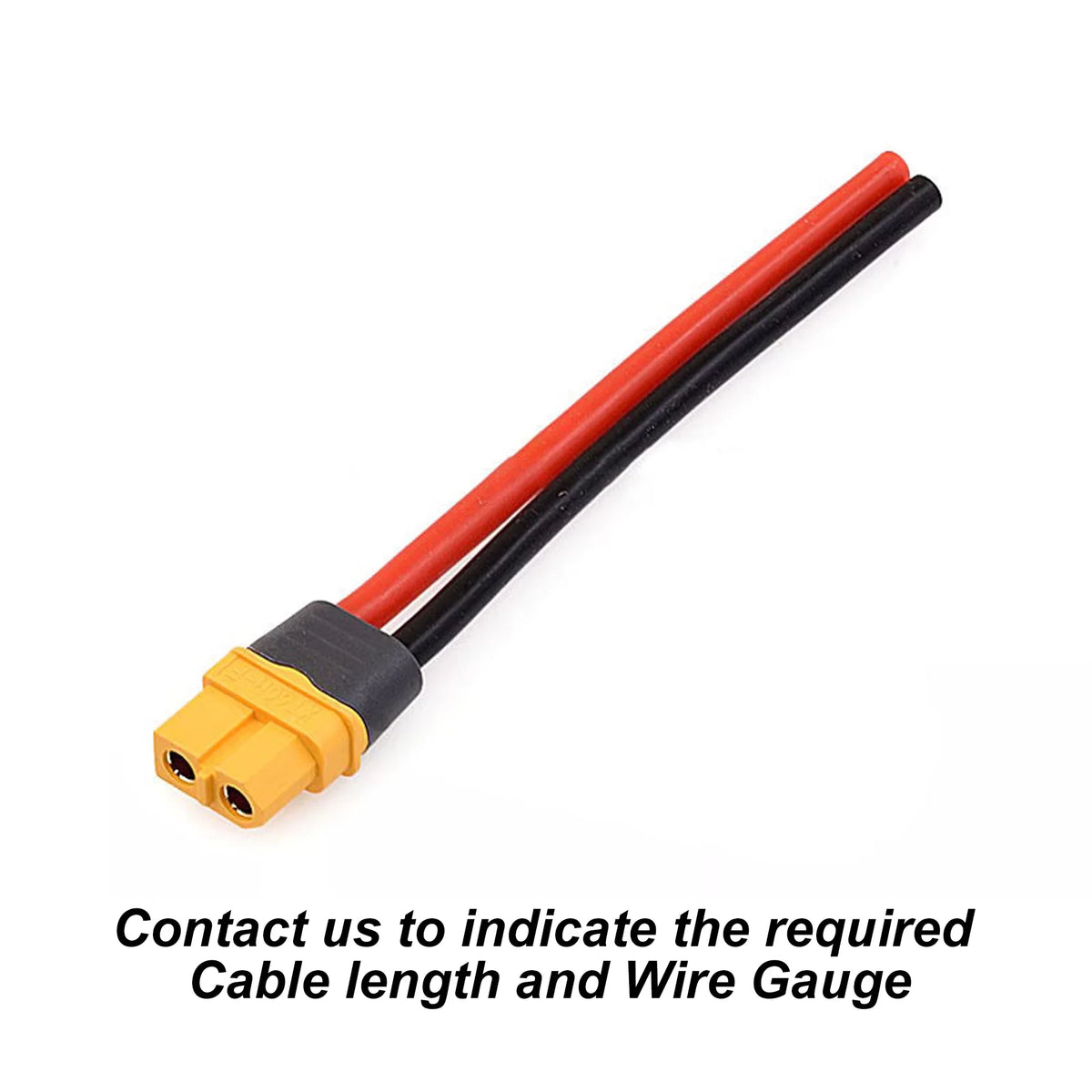 XT60H Female Male to Single Ended Battery Connector Adapter 12AWG Silicone Cable Converter Battery Custom Cable Assembly XT60