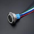 40mm Metal Push Button Switch Power LED Light Waterproof Reset Self-locking Latching Start Stop Switch On Off 2NO2NC With Wire