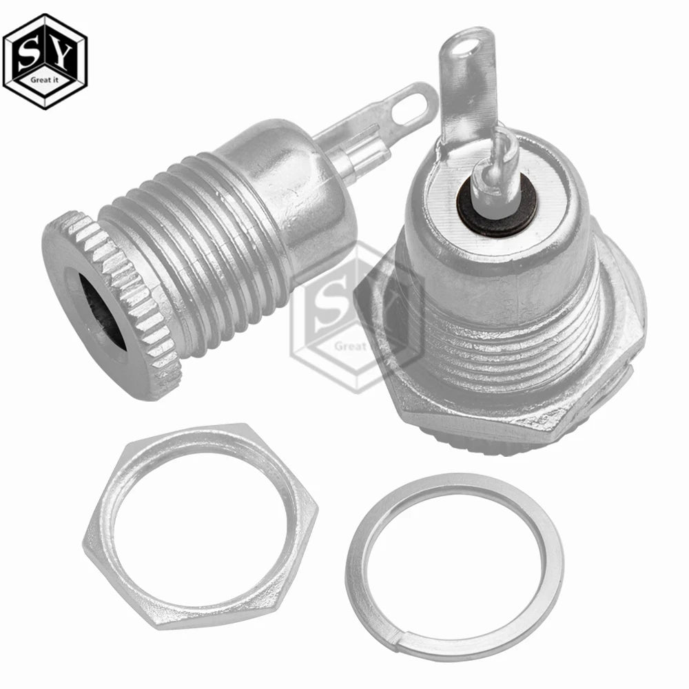DC099 5.5 mm x 2.1mm DC Power Jack Socket Female Panel Mount Connector Metal DC-099 Open Hole 11MM 5.5*2.1 5.5*2.5