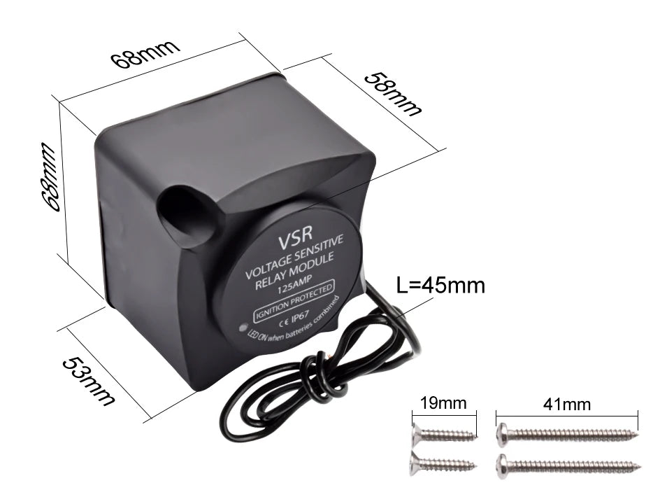 Dual Battery Protection Smart Isolator VSR 12V 140A Split Charge Voltage Sensitive Relay Module IP67 for Car Truck Marine Boat