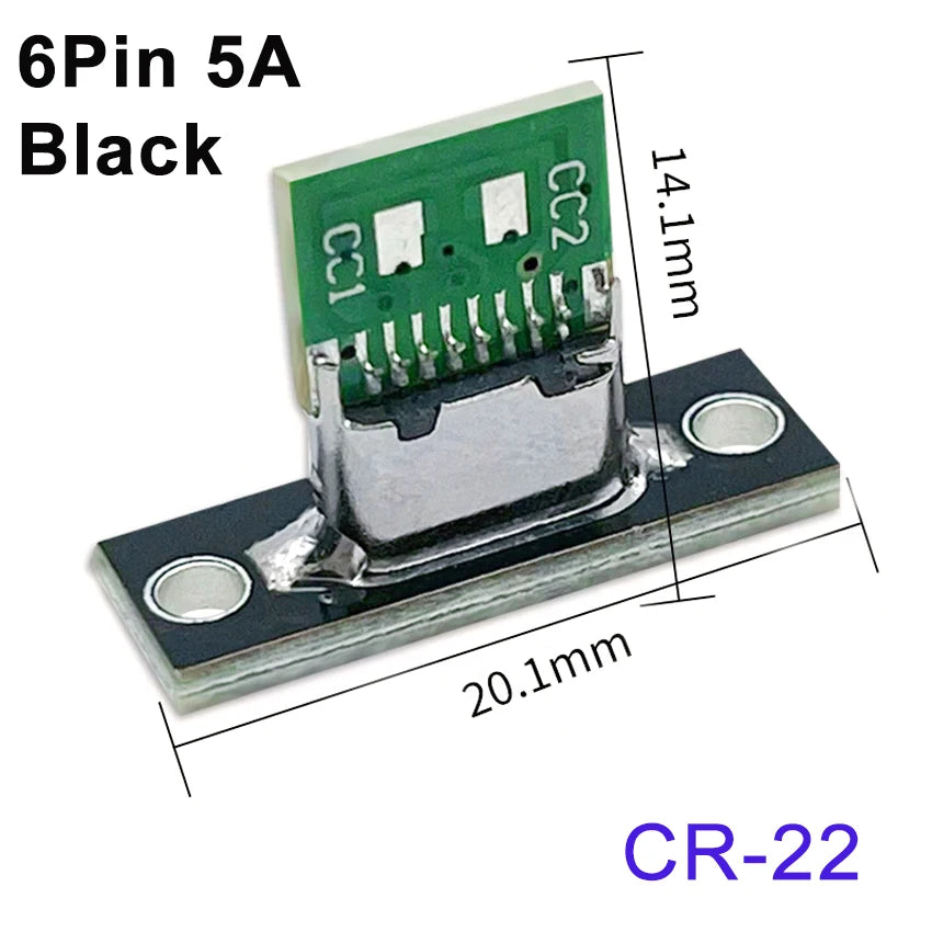 1-10pcs USB 3.1 Type C Socket With Screw Fixing Plate Type-C USB Jack 3.1 Type-C 2Pin 4Pin 5Pin 6Pin Female Connector Jack