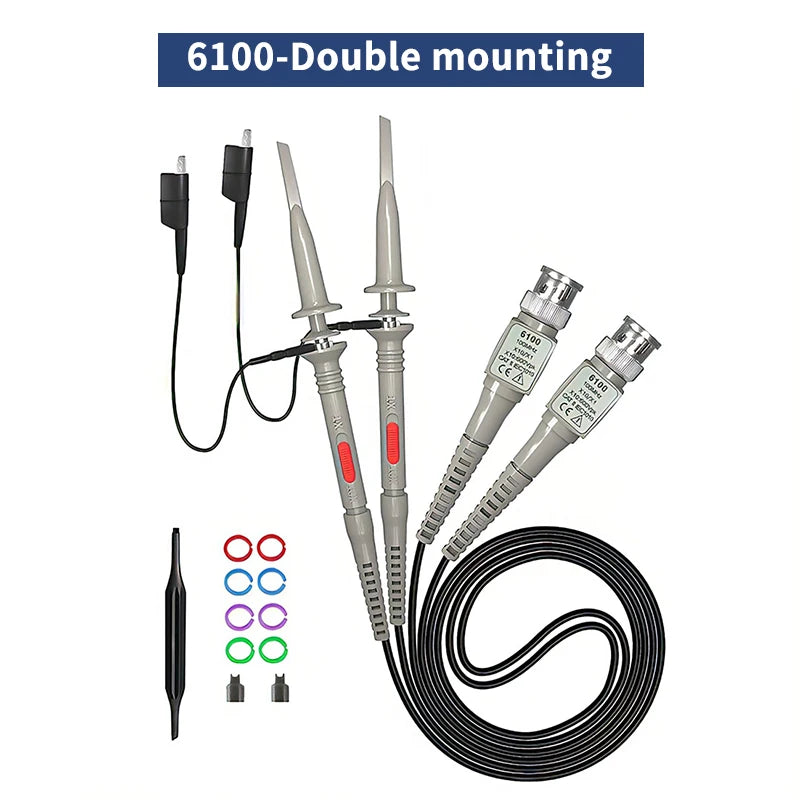 Hantek Oscilloscope Probe P6100 100MHz X1 150V X10 300V RMS 600V DC + AC Peak Applicable BNC Hantek FNIRSI Tektronix RIGOL