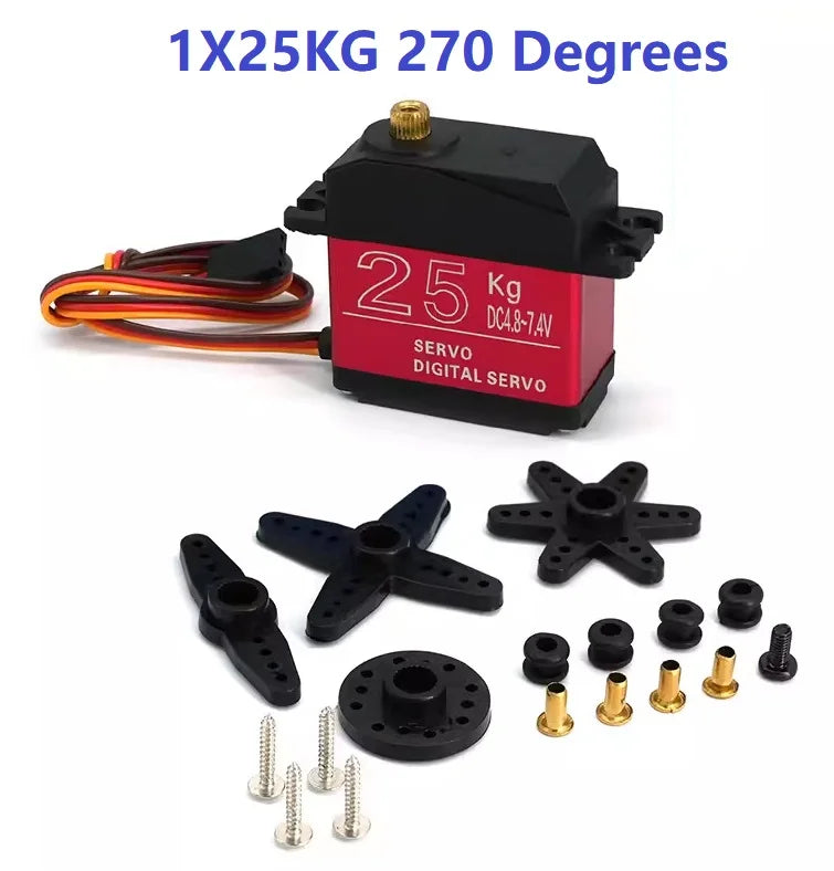 High-Torque Waterproof Servo 20KG 25KG 30KG 35KG 180 270 Degree Digital Copper Gear/Steel Gear Servo, For Robot Arm DIY