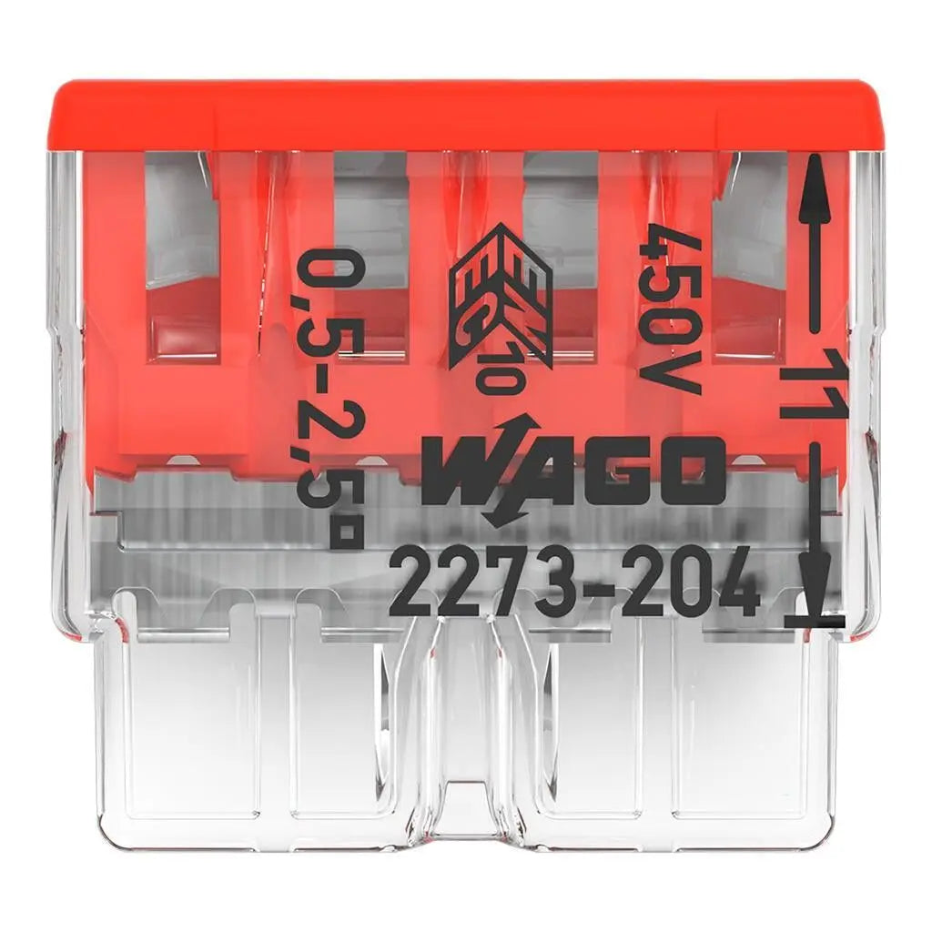 Original WAGO 2273‑202‑208 Push‑in Wire Connector 2‑8P Compact Splicing Terminal for Junction Box Solid Copper Wire 0.5‑2.5mm²