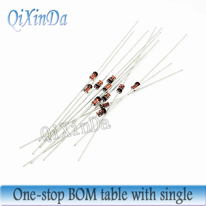 100PCS 1W Zener Diode DO-41 3V3 3V9 4V3 4V7 5V1 5V6 6V2 7V5 8V2 9V1 10V 12V 13V 15V 18V 24V 30V 1N4733A 1N4742A 1N4728A 1N4735A