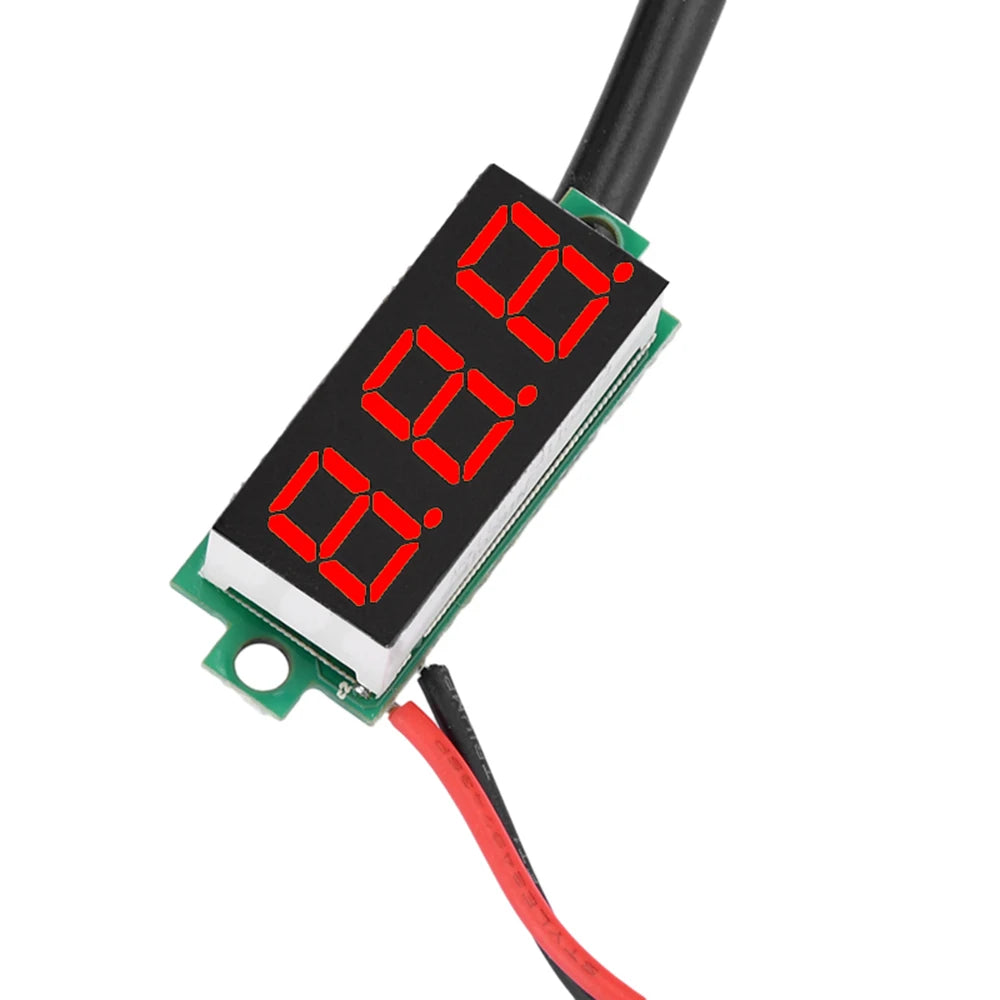 DC4-28V 0.28-inch Mini Two-Line Digital Thermometer Tester LED Display DS18B20 Waterproof Metal Probe -50 ℃~125 ℃
