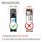 X851 M.2 NGFF 2280 SATA SSD NAS Storage Expansion Board for Raspberry Pi 3 B+/3B