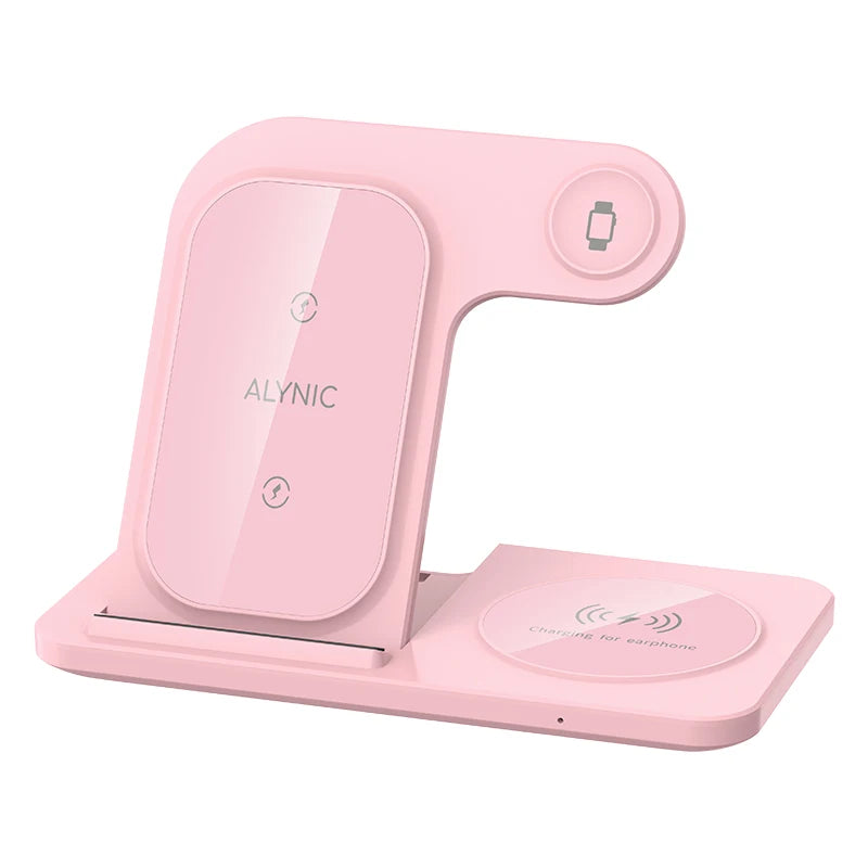 LED Fast Wireless Charger Stand 3 in 1 Foldable Charging Station For iPhone 17 16 15 14 13 12 Apple Watch 9 8 7 6 5 Airpods Pro