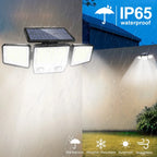 3 Heads Solar Motion Sensor Lights 236/223LED Solar Security Flood Lights Waterproof 3 Modes Wall Light Garden Yard Patio Pathwa