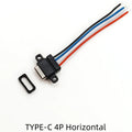 1/5 PCS TYPE-C 4P Waterproof Injection Molding with Data USB Female Seat Extension Cable About 60MM with Fixing Hole