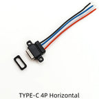 1/5 PCS TYPE-C 4P Waterproof Injection Molding with Data USB Female Seat Extension Cable About 60MM with Fixing Hole