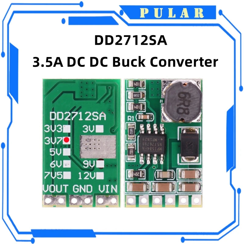 PLR 4.5V-27V to 3V 3.3V 3.7V 5V 6V 7.5 9V 12V DD2712sa 3.5A DC-DC Converter Module Buck Step-Down Voltage Regulator Board