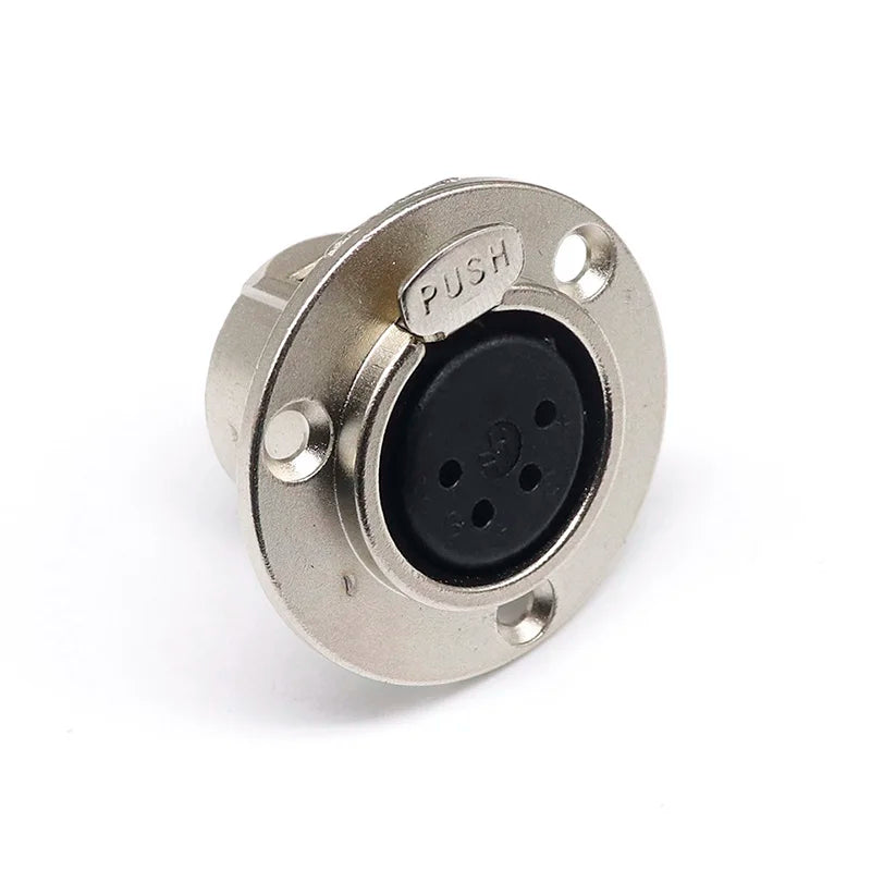 3/4/5pin Round Male/Female Metal XLR Speaker Panel mount socket Connector Adapter Audio Microphone Socket