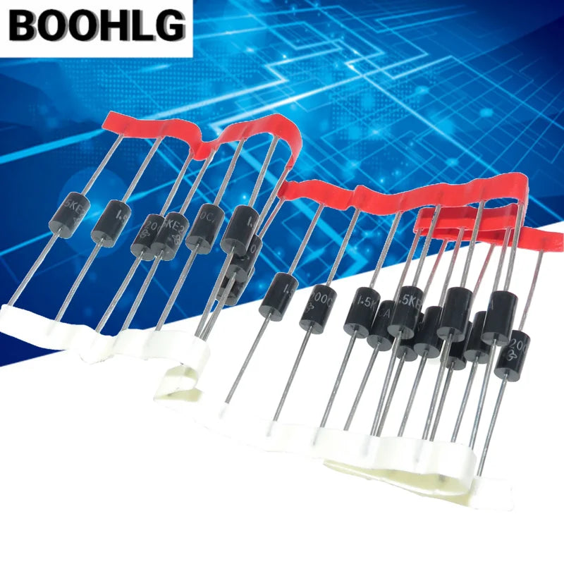 28 Values TVS Diode DO-201AD 1.5KE400CA 1.5KE200A 1.5KE440CA 1.5KE400A 1.5KE18A 1.5KE12A 1.5KE440A 1.5KE12CA 1.5KE15CA 1.5KE15A