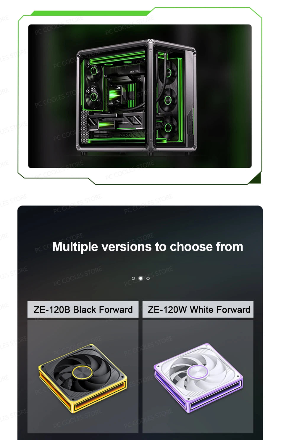 JONSBO ZE-120/240/360 PC Case Fan ARGB Four-sided Thousand-layer Mirror PWM Gaming Combined Cooling Fan