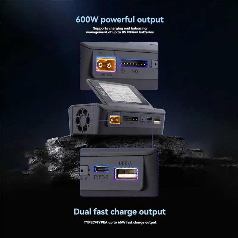 Toolkitrc M9 600W USB Fast Charing DC Smart Adjustable Screen Angle With Audio Function For 1-8S Lipo Lihv Life Battery