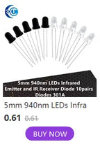 5mm 940nm LEDs Infrared Emitter and IR Receiver Diode 10pairs Diodes 301A