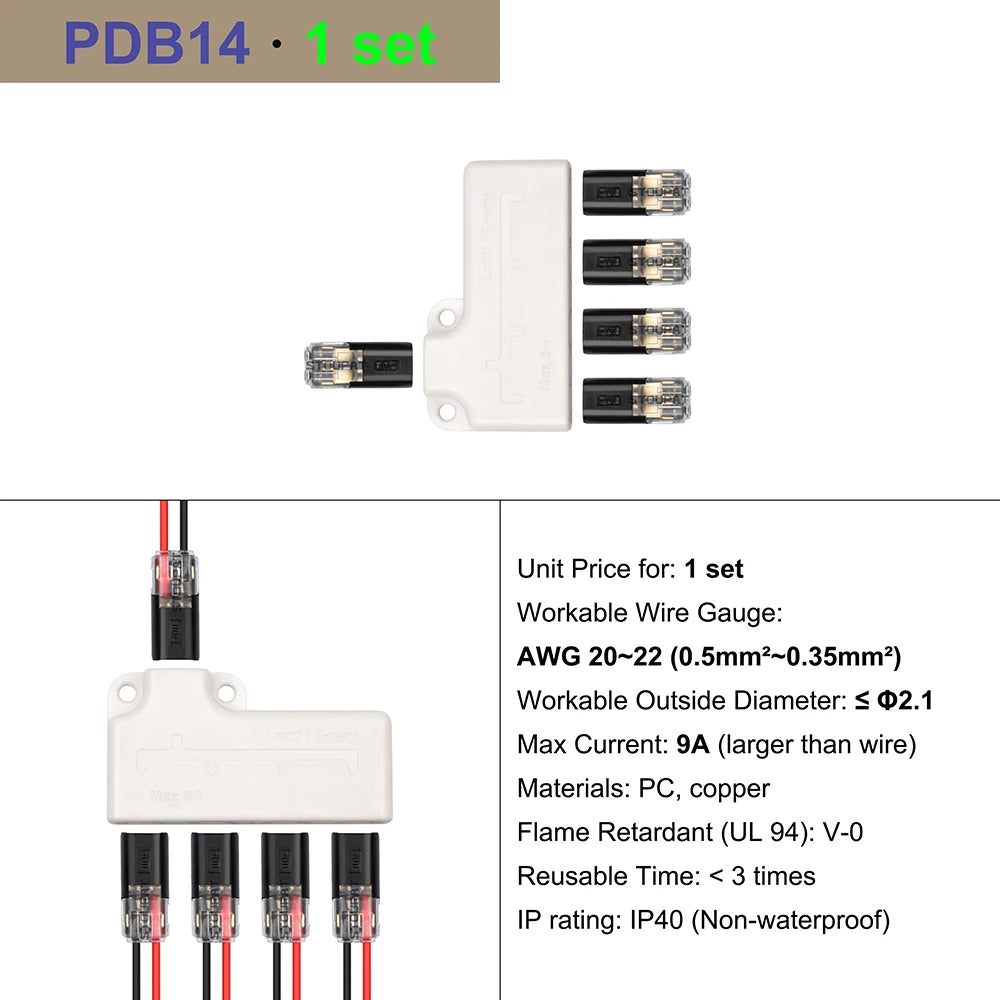 Cable Terminal Electric Wire Connector Clamp Block Quick Splice Scotch Lock Crimp for LED Car Wiring Joint Kit Tool Accessories