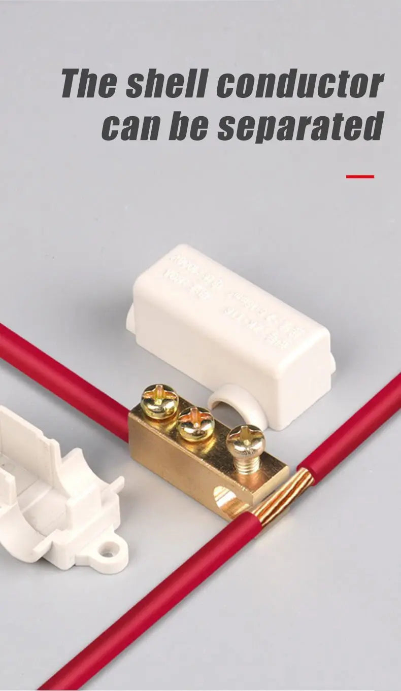 T‑Type Wire Connector ZK Terminal Splitter I-type Brass Clamp Electrical Wire Junction Box for Household Lighting Socket Wiring