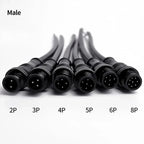 5/20Pcs M12 Metal Waterproof IP68 2/3/4/5/6/8 Pin Power Cable Wire Plug IP68 for LED Strips Male Female Connector 20CM