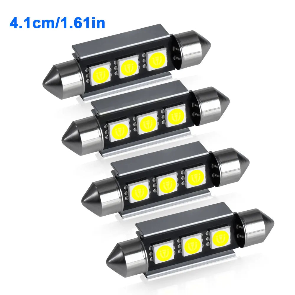 2/4/6/10PCS Super Bright Festoon LED 31/36/39/42MM 5050 3Chips Aluminum Body Fast Cooling for Car Reading Liscense Plate Light