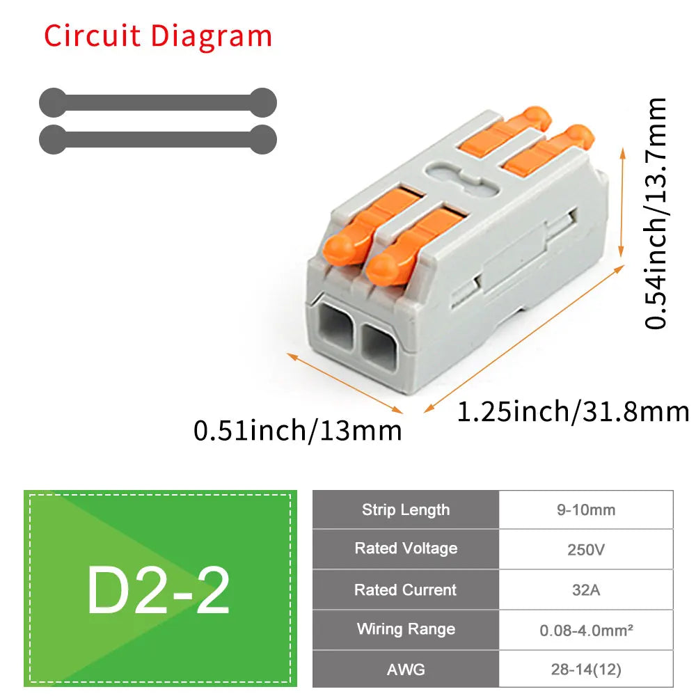 10/50 PCS Universal Compact Mini Fast Wire Connectors Lever Nut Crimp Splitter Electrical Conductors Push-in Home Terminal Block