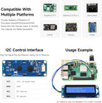 Waveshare LCD1602 I2C LCD Module 16x2 Character 3.3V/5V Backlight Adjustable for Arduino Raspberry Pi  5 Pico ESP32 Jetson Nano