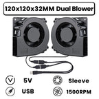 GDSTIME Dual 40mm 50mm 60mm 80mm 92mm 120mm 140mm DC 5V Powered USB Fans with 2 in 1 USB Cable for AV Receiver DVR Cooling