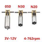 Micro 050/ N30/ N20 Worm Gear Motor DC 3V-12V 4RPM-381RPM Slow Speed Metal Gearbox T-shaped Dual Shaft Engine DIY Toy Car