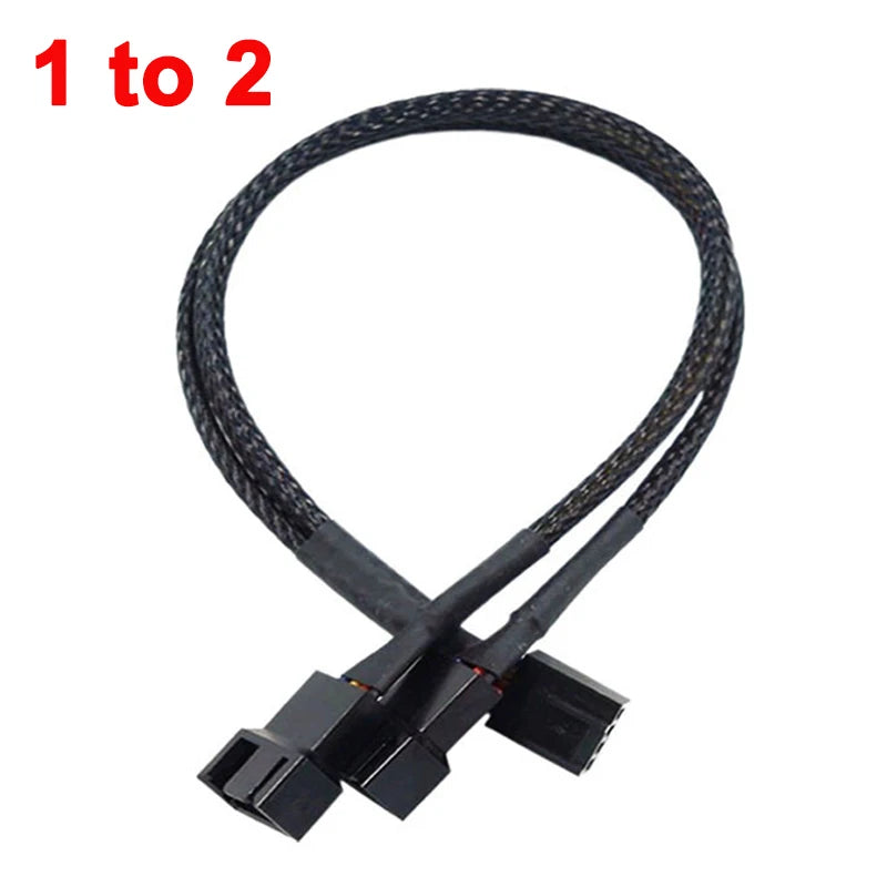 1Pcs PWM Fan Splitter 4pin Adapter Cable 1 To 4/3/2/1 Ways PWM Fan Splitter Extension Power Cable Connector Y Splitter Black