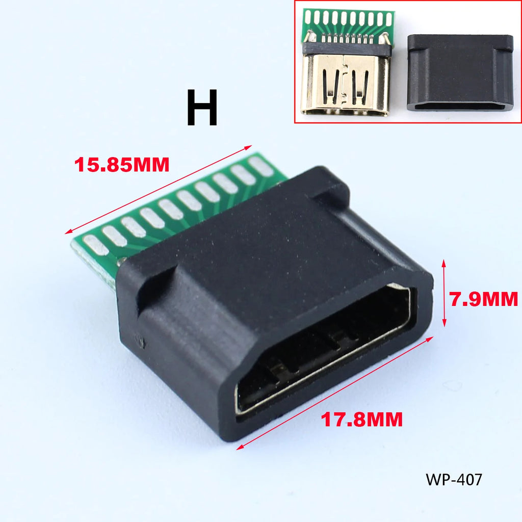 1pcs A-M HDMI Male To Female Test Board MINI Connector with Board PCB 2.54mm Pitch 19/20pin DP HD A Female To Male Adapter Board