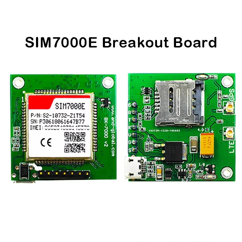 SIM7000E Breakout Board LTE CAT-M1(eMTC) NB-IoT Module Quad-Band LTE-FDD B3/B8/B20/B28 GPRS/EDGE 900/1800Mhz