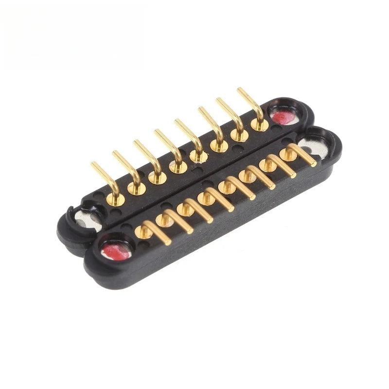 1/5 Set Waterproof DC Magnetic Pogo Pin Connector 2 3 4 5 6 7 8 9 Poles 2.54 MM Pogopin Male Female Contact Strip 90 Degree