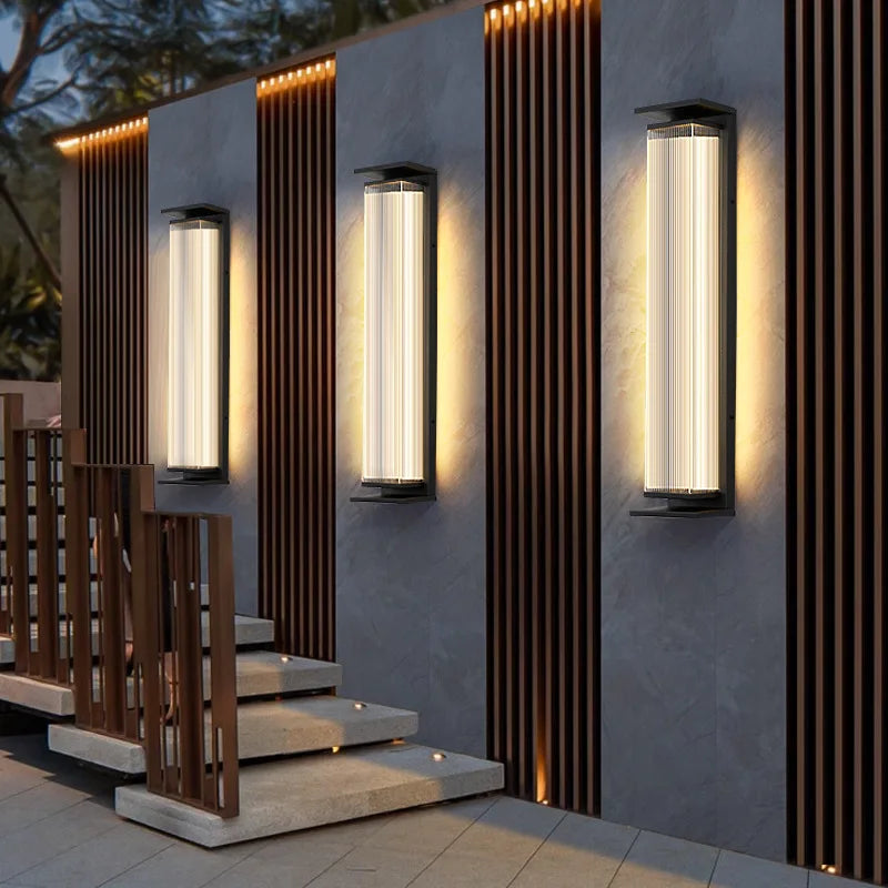 Modern Minimalist Stainless Steel LED WALL Light Outdoor Waterproof IP65 AC85~265V Porch Lamp For Courtyard street Decoration