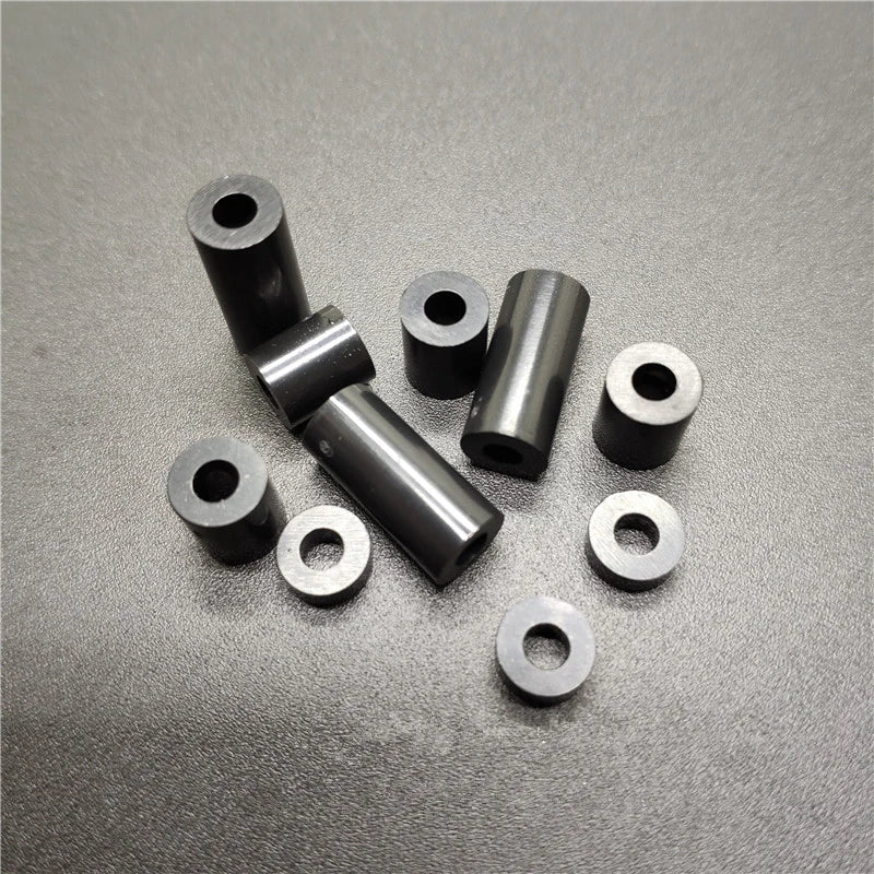 50Pcs M3 ABS Plastic Round Standoff Washer, Black Nylon Non-Threaded Hollow Spacers, 7mm OD x 3.2mm ID