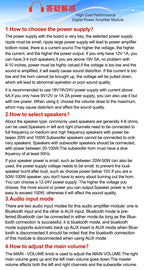 MT21 2.1 Channel Bluetooth 5.0 Audio Amplifier Board 100W Subwoofer 50W*2 L/R Stereo Amp Module Bass Treble Control AUX Input DC12-24V for Home Speaker DIY