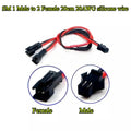 2Pin LED Y Splitter Connector JST SM 1 Male/Female to 2 Female/Male Wire Cable 20AWG For WS2812 WS2811 SK6812 RGB RGBW Led Strip